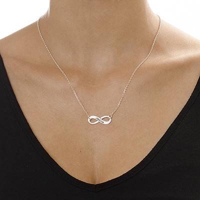 Silver Infinity Necklace with Engraving product photo