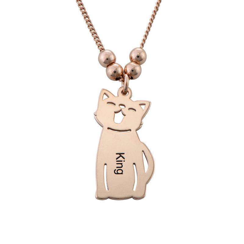 Ketting met Kat & Hond bedeltjes in rosé-vergulde uitvoering Ketting met Kat & Hond bedeltjes in rosé-vergulde uitvoering Productfoto
