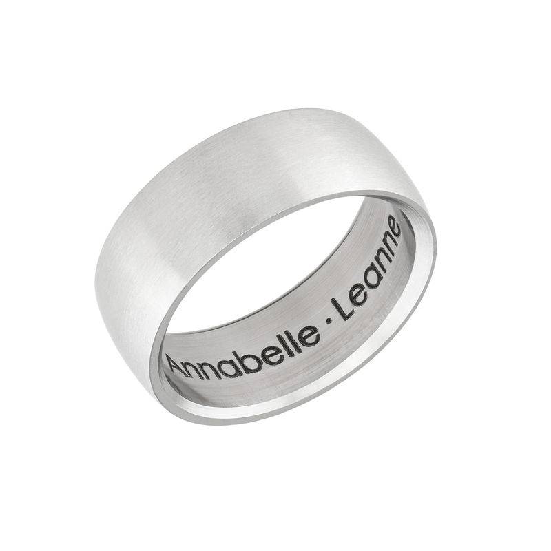 Engraved Men's Classic Band Promise Ring in Stainless Steel product photo