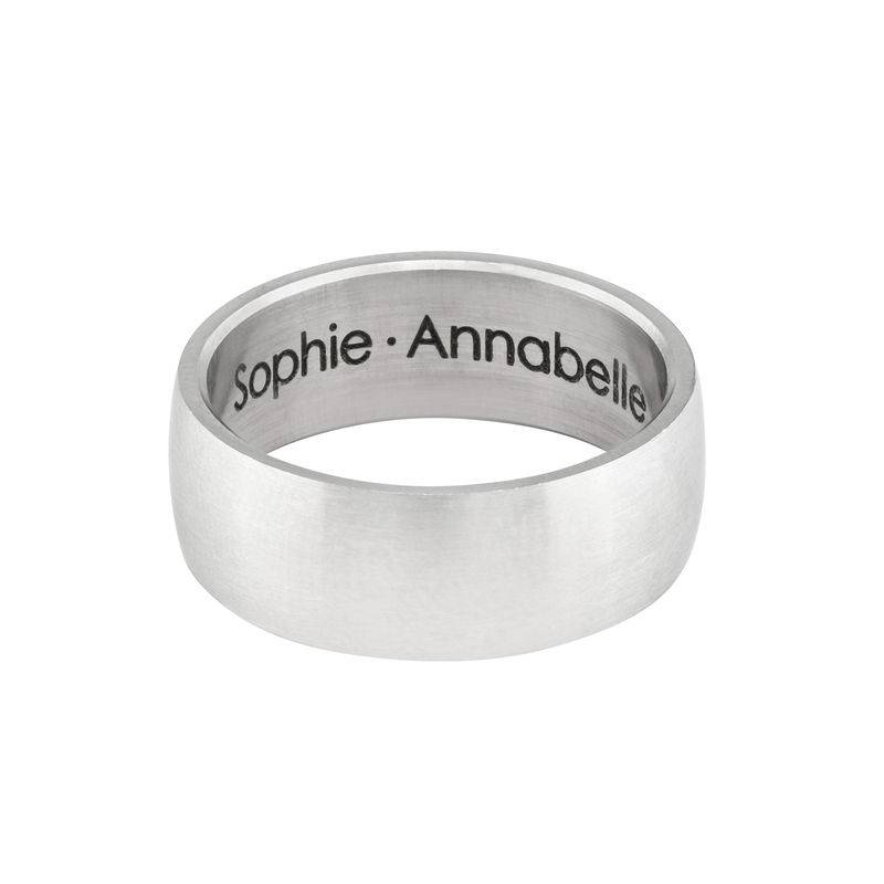 Engraved Men's Classic Band Ring in Stainless Steel-2 product photo