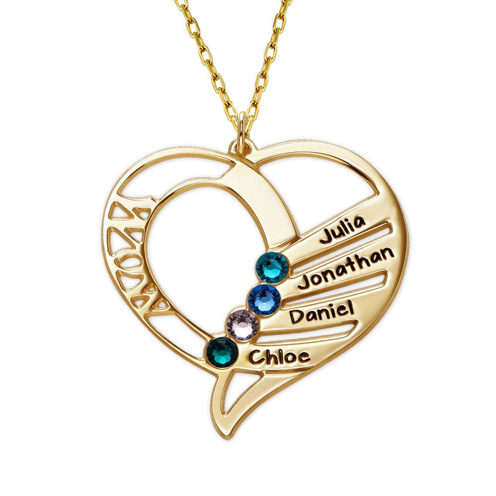 Engraved Mum Birthstone Necklace in 10ct gold-2 product photo