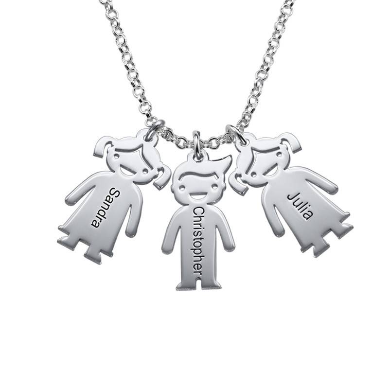 Engraved Necklace with Children Charms product photo