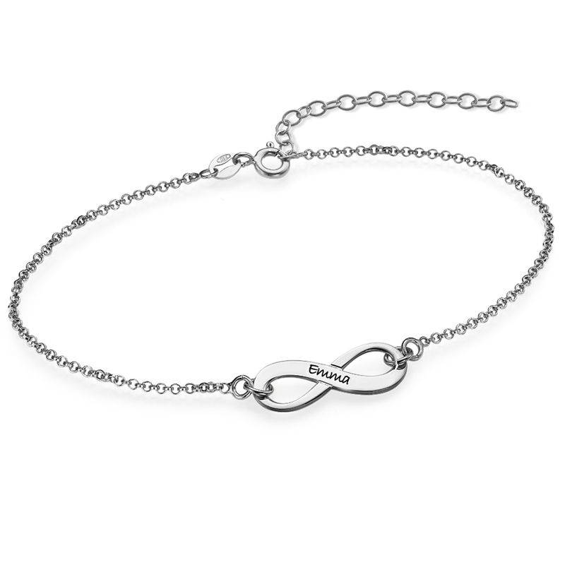 Engraved Silver Infinity Bracelet-1 product photo