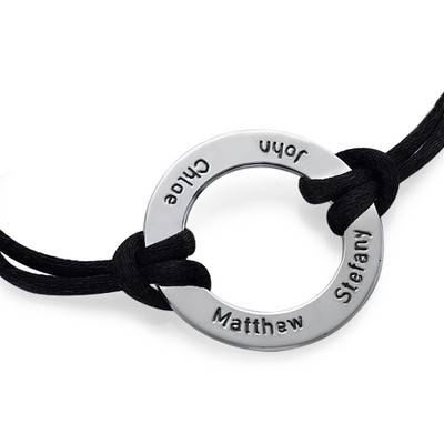 Gegraveerde Infinity Cirkel Armband in 925 Zilver-4 Productfoto