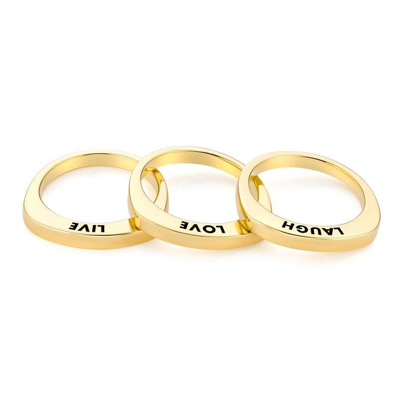Engraved Square Ring Band in Gold Plating-3 product photo