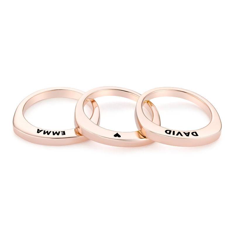 Engraved Square Ring Band in Rose Gold Plating-6 product photo