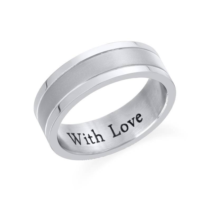 Engraved Stainless Steel Ring for Men product photo
