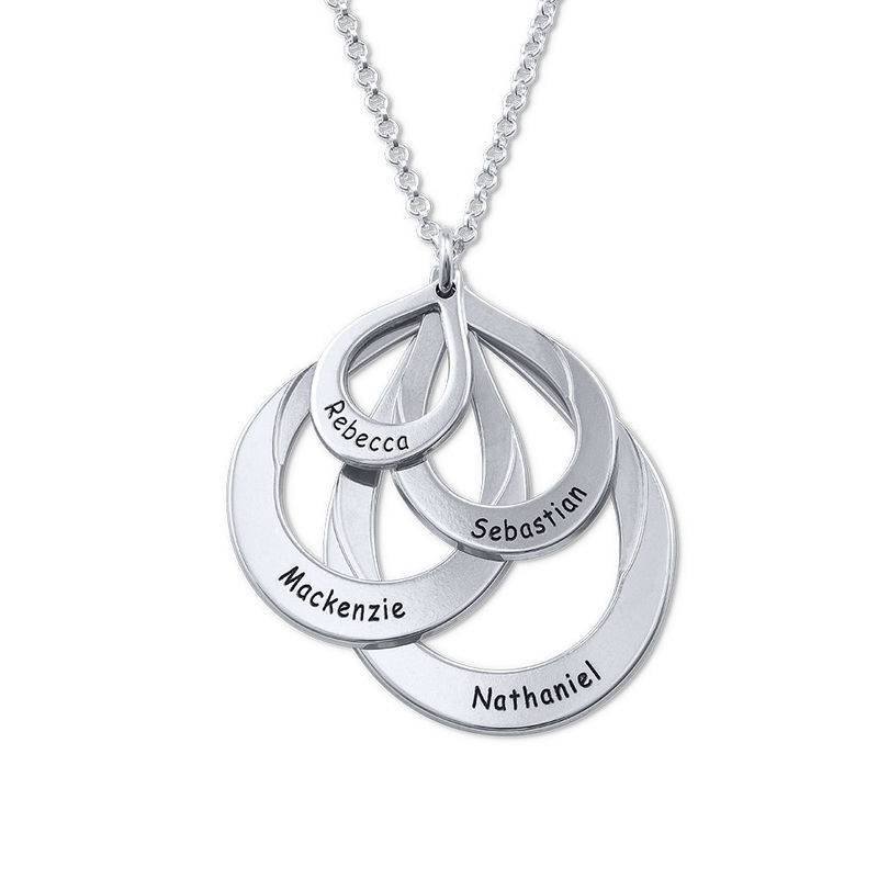 Engraved Family Necklace – Four Drops in Sterling Silver-1 product photo