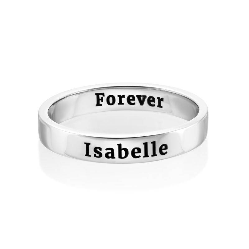 Engraved Thin Band Ring in Sterling Silver-4 product photo