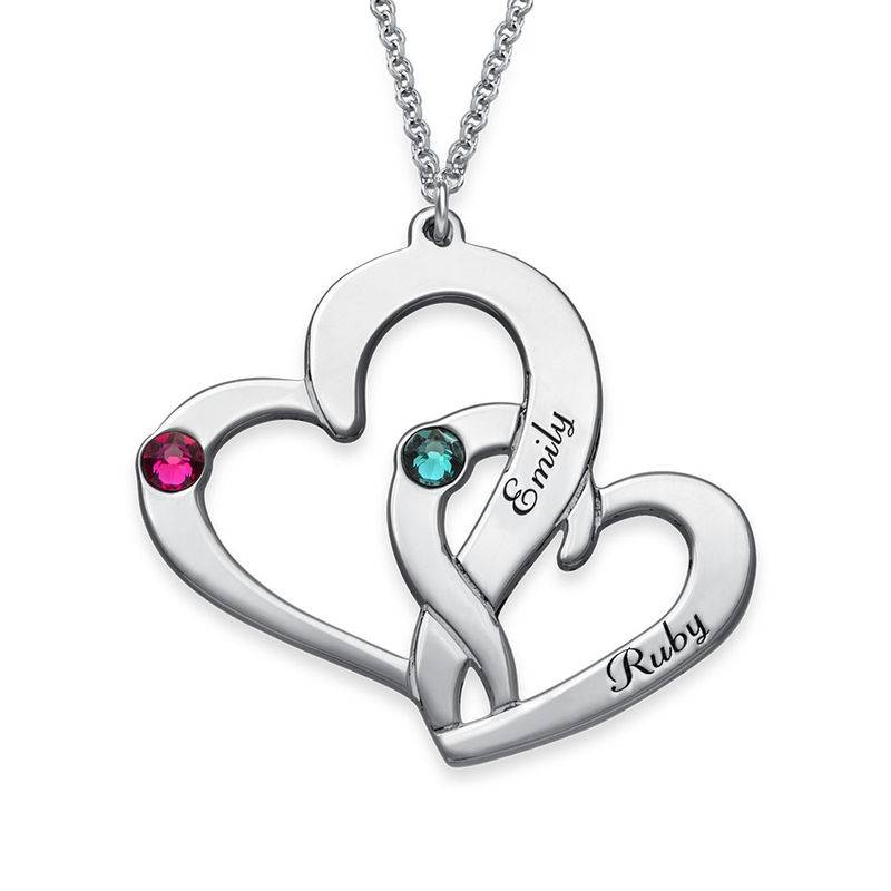 Engraved Two Heart Necklace-2 product photo
