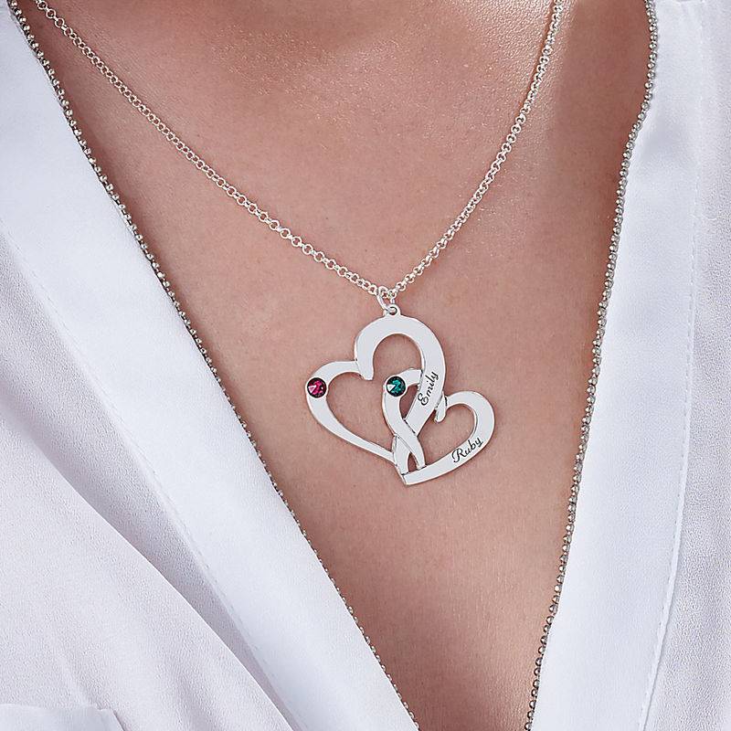 Engraved Two Heart Necklace-3 product photo
