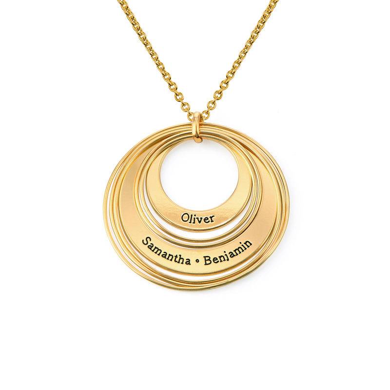 Engraved Two Ring Necklace in 18K Gold Plating product photo