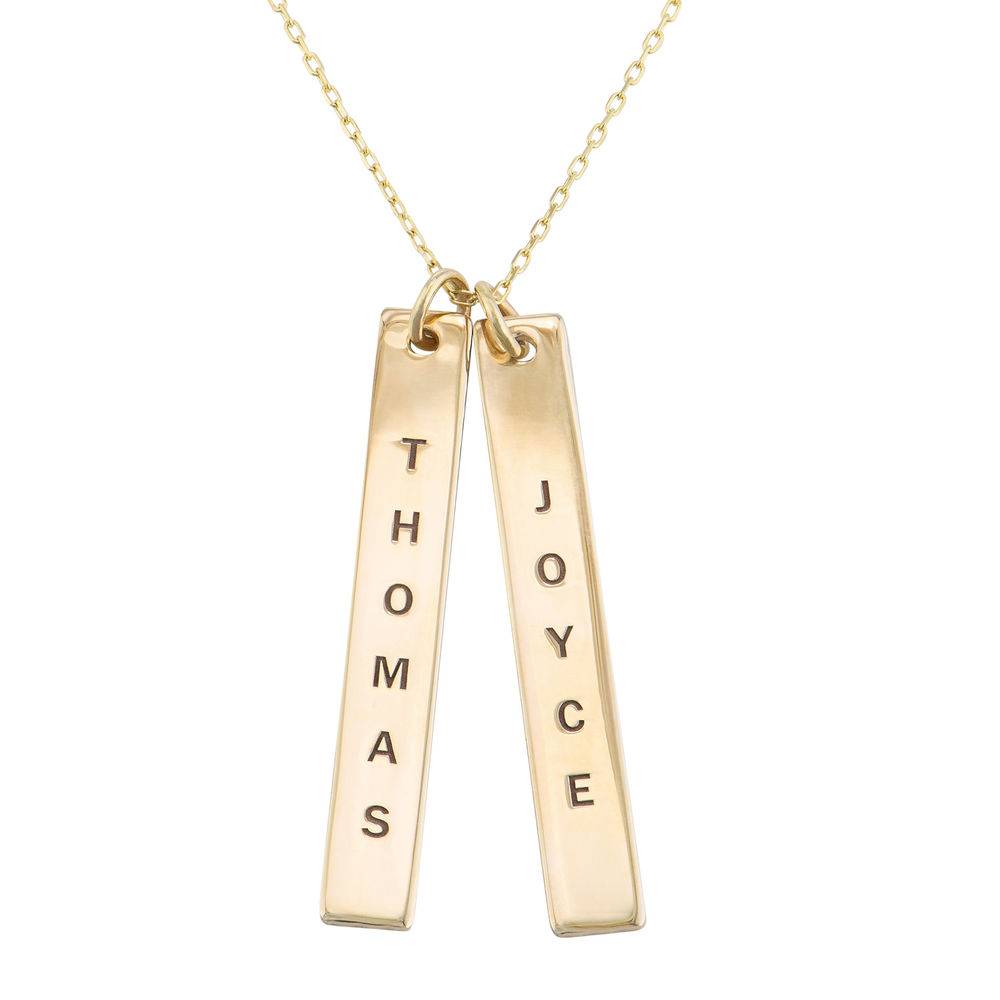 Engraved Vertical Bar Necklace in 10ct gold product photo