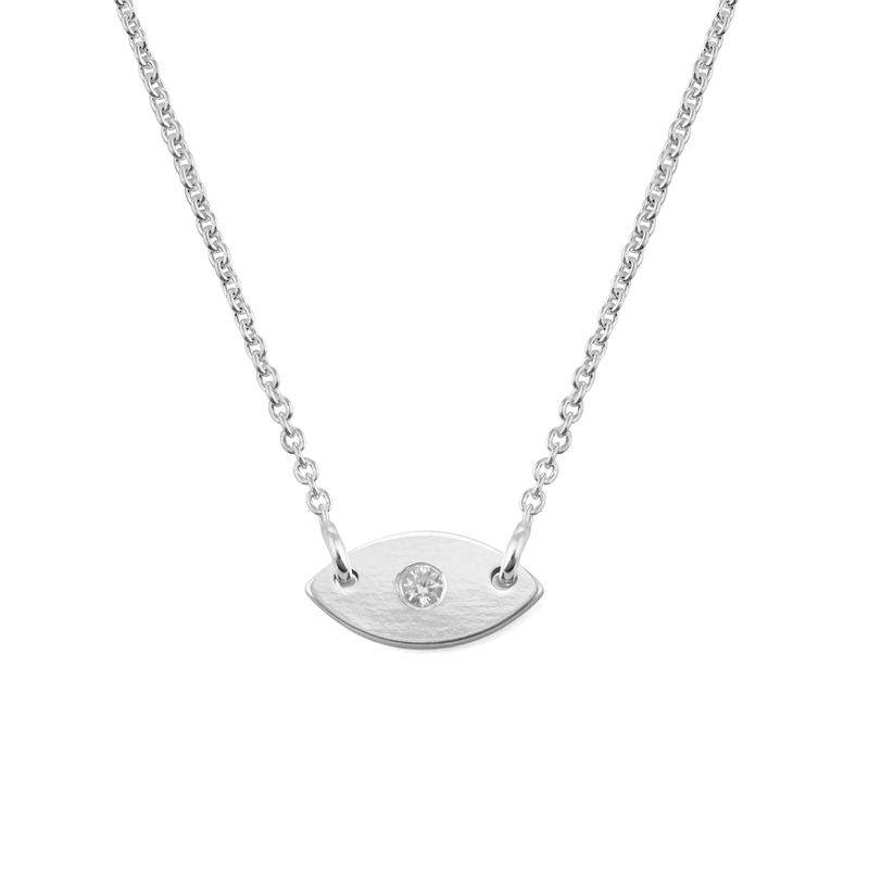 Evil Eye Dainty Necklace in Sterling Silver-2 product photo