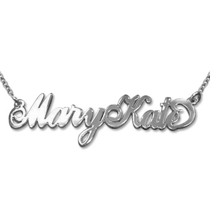 Double Thickness Two Capital Letters Sterling Silver Carrie Style product photo