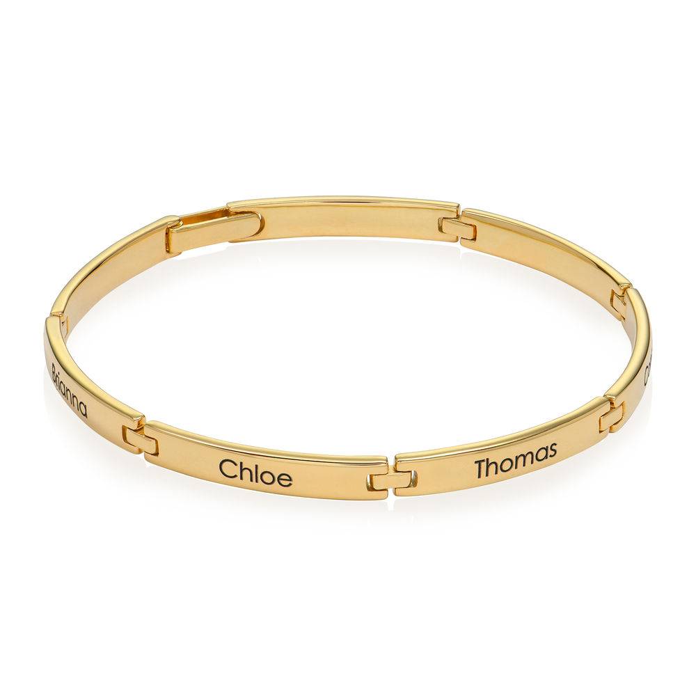 Family Bracelet With Multiple Name Engravings in 18ct Gold Plating product photo