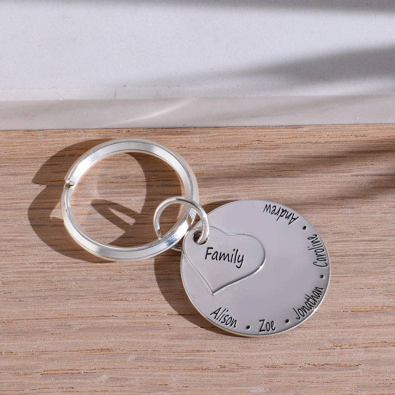 Family Forever Engraved Keyring in Sterling Silver-1 product photo