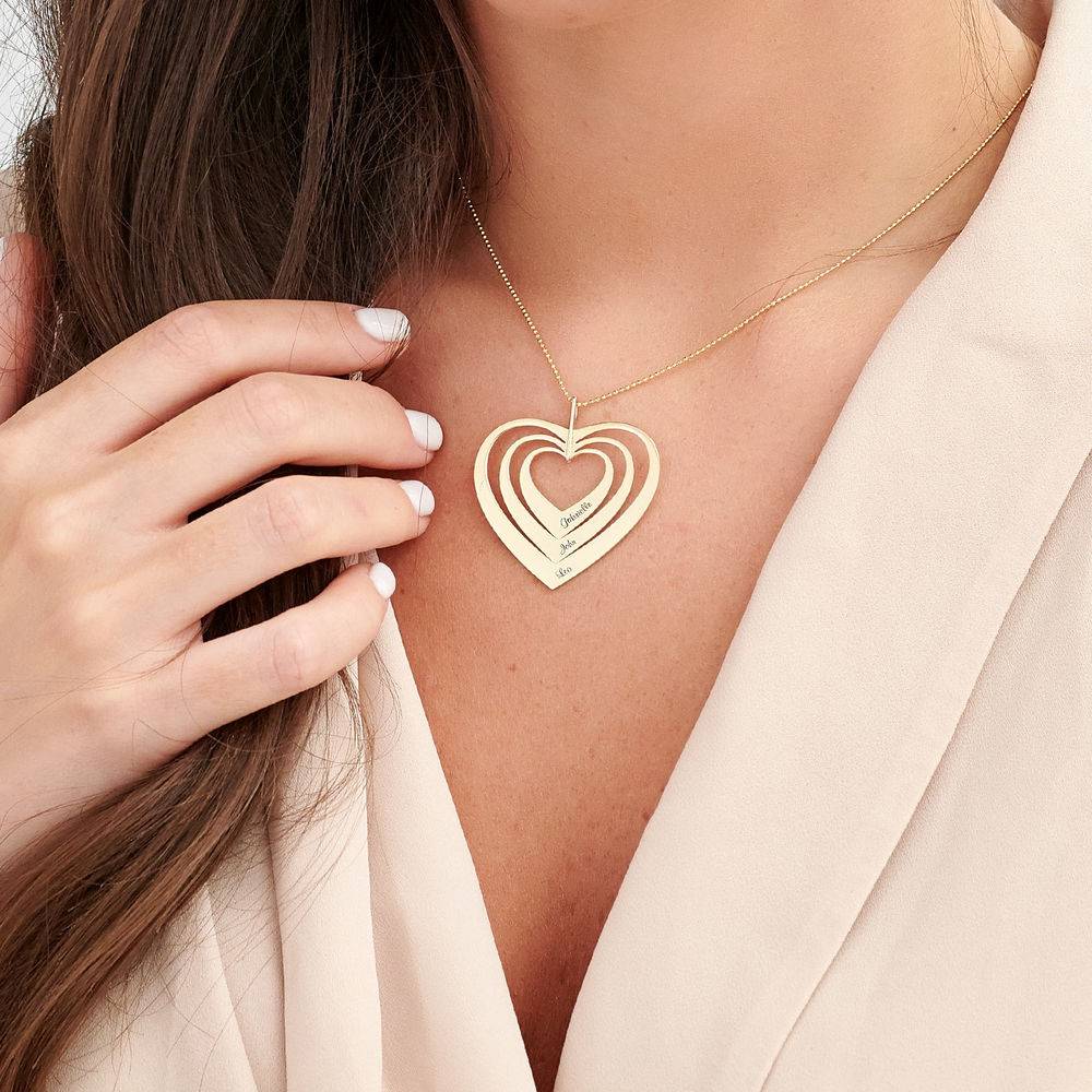 Family Hearts necklace in 10ct Gold-4 product photo