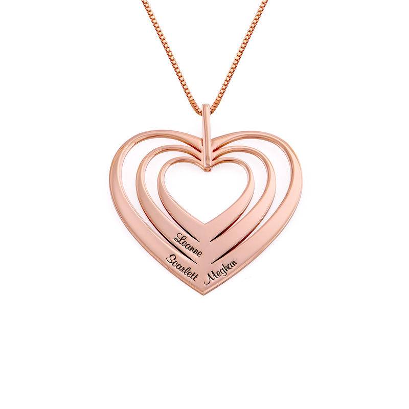 Family Hearts necklace in 18ct Rose Gold Plating - Mini design product photo
