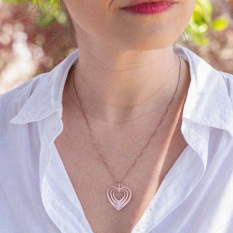 Family Hearts necklace – Mini design in 18ct Rose Gold Plating-2 product photo