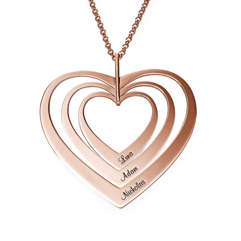 Family Hearts necklace in Rose Gold Plating product photo
