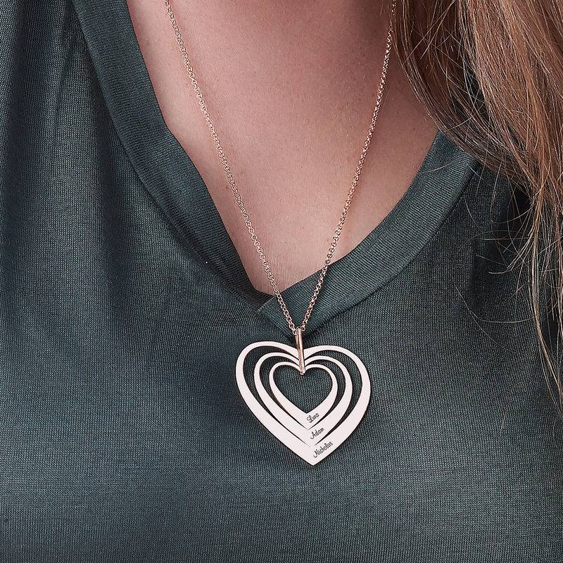 Family Hearts necklace in Rose Gold Plating-2 product photo