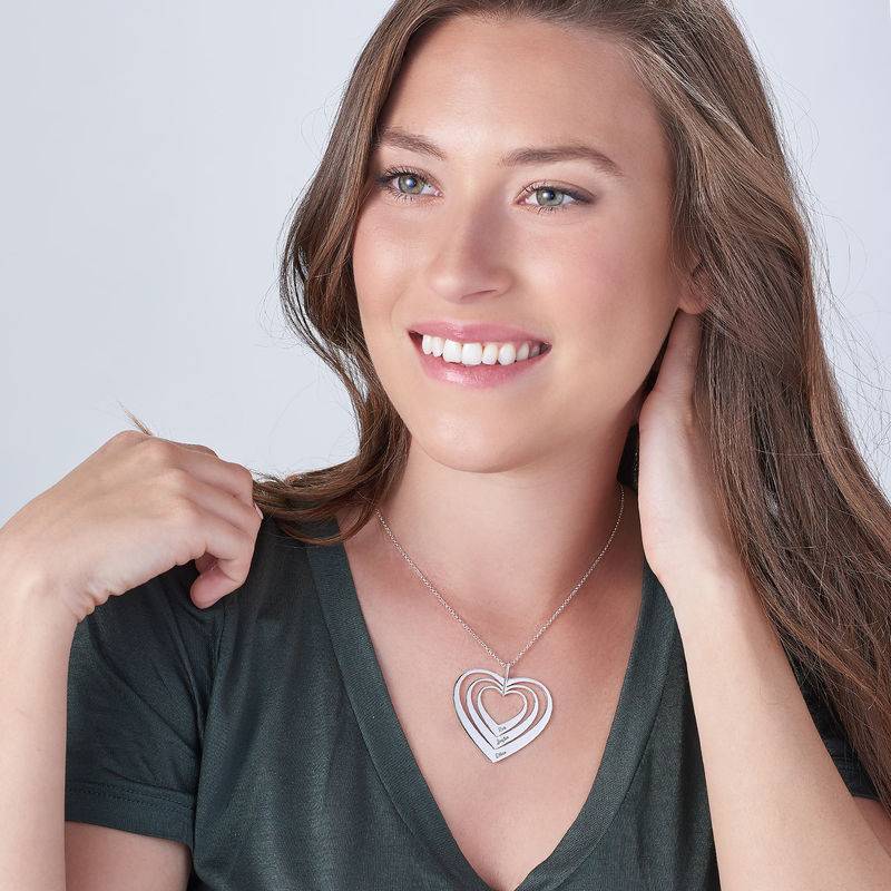 Family Hearts Necklace in Silver Sterling product photo