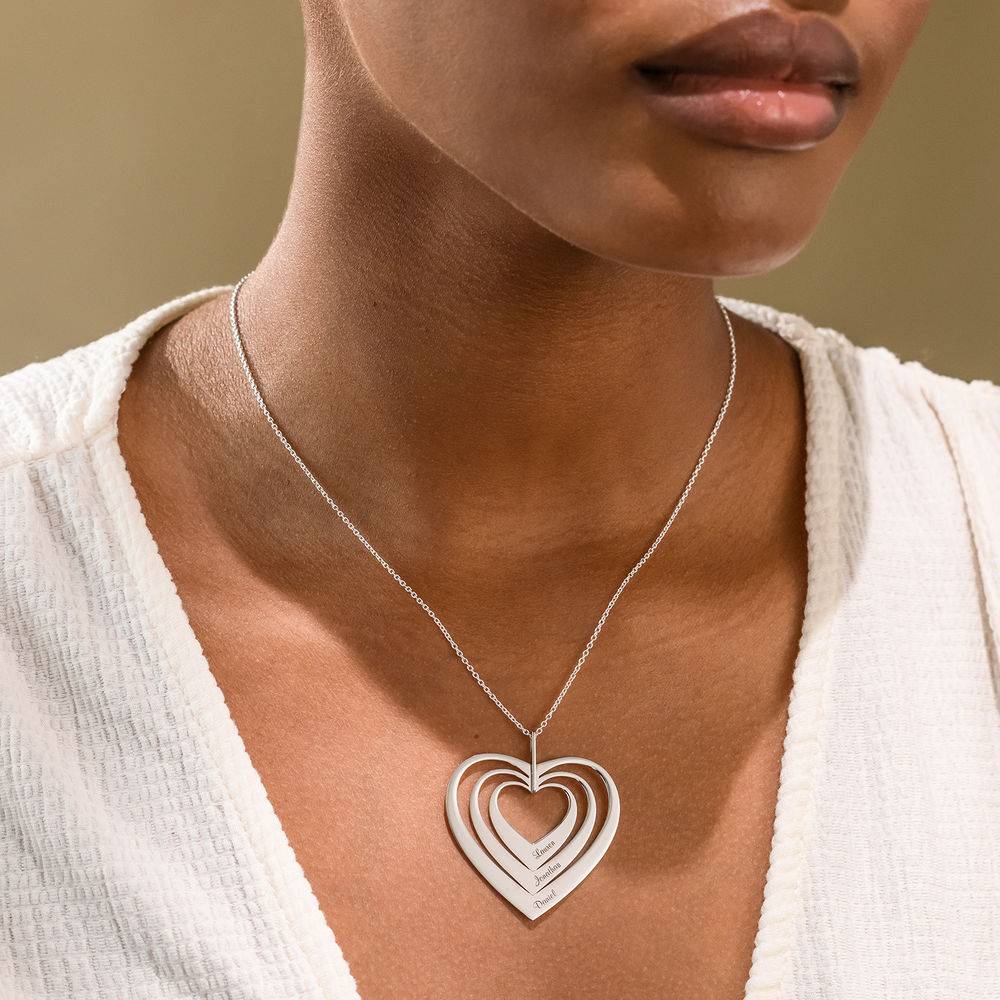 Family Hearts necklace in White Gold-5 product photo