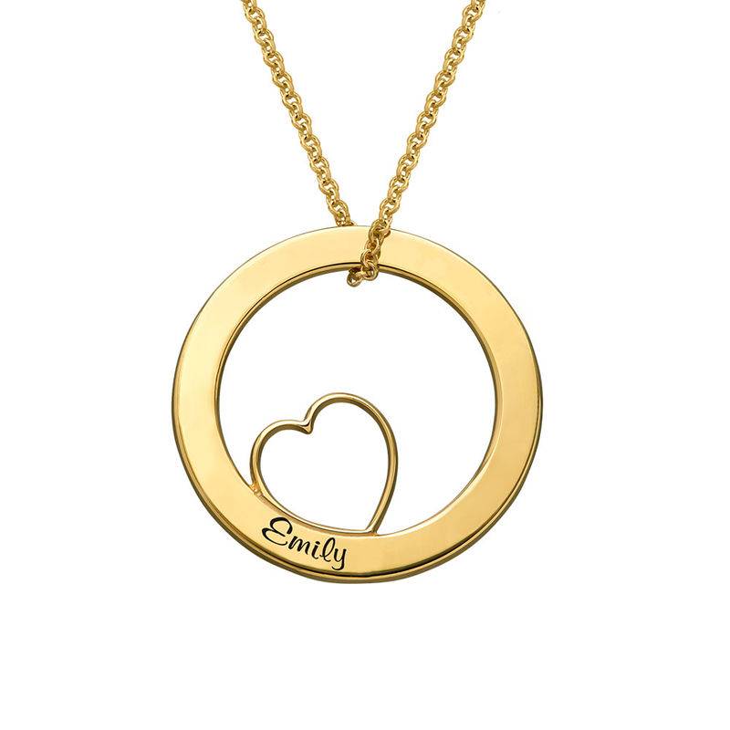 Family Love Circle Pendant Necklace with Gold Plating-6 product photo