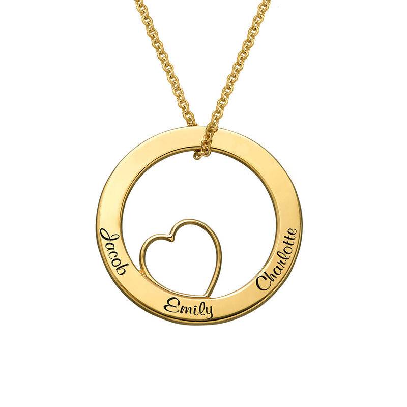 Family Love Circle Pendant Necklace with in 18ct Gold Plating-2 product photo