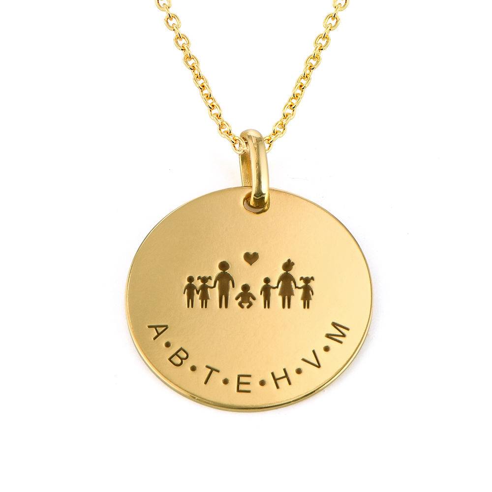 Family/Mom Initial Necklace for Mom in 18K Gold Plating product photo