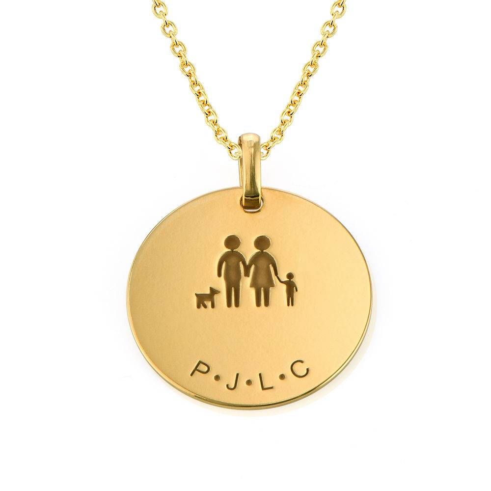Family/Mom Initial Necklace for Mom in 18K Gold Plating-3 product photo