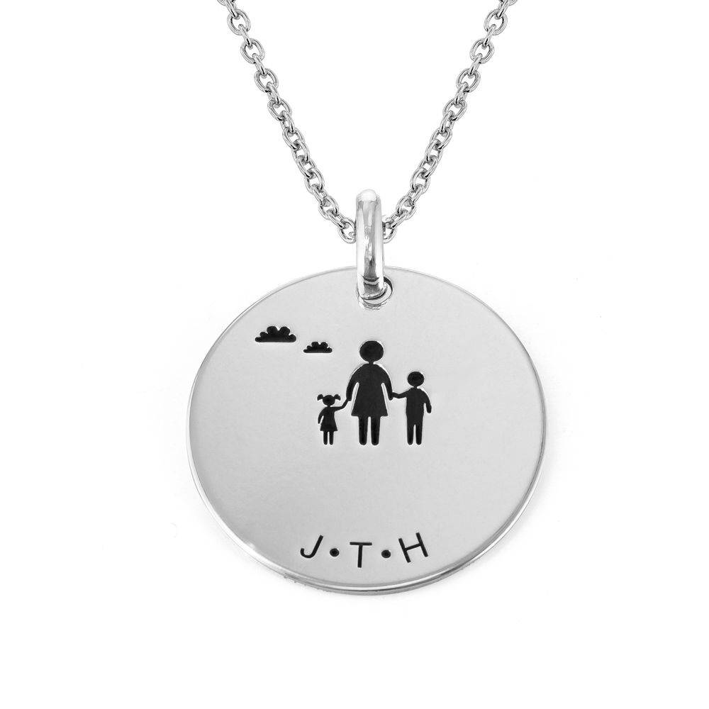 Family Necklace for Mum in Sterling Silver-2 product photo