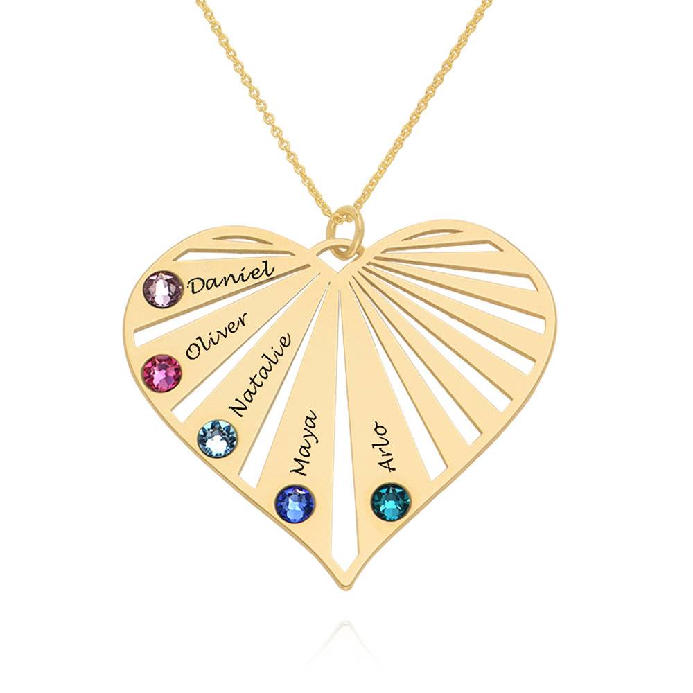 Family Necklace with Birthstones in 14k Gold product photo