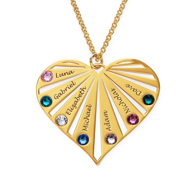 Family Necklace with Birthstones in 18ct Gold Vermeil-2 product photo
