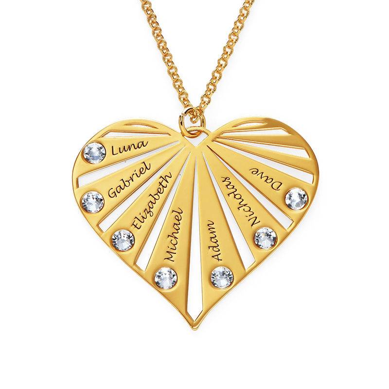 Family Necklace with Birthstones in 18ct Gold Vermeil-1 product photo