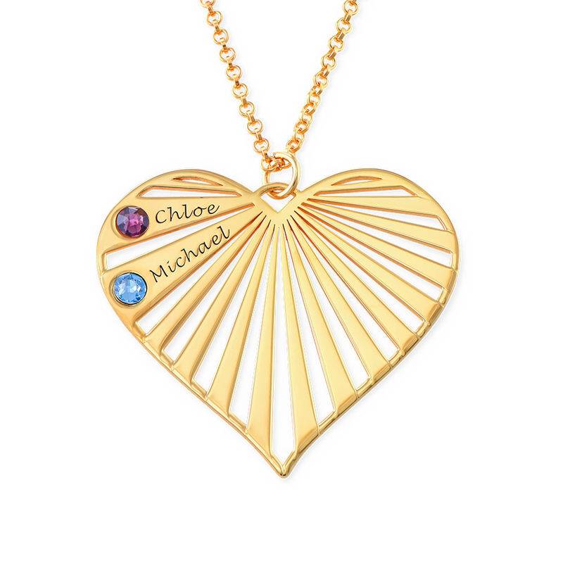 Family Necklace with Birthstones in 18ct Gold Vermeil-6 product photo