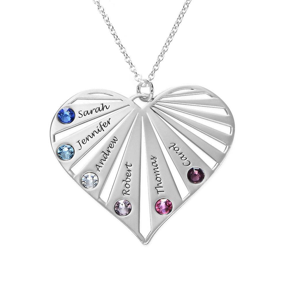 Family Necklace with Birthstones in Premium Silver-5 product photo