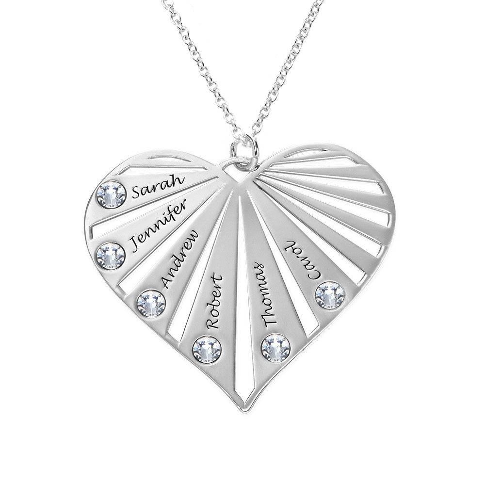 Family Necklace with Birthstones in Premium Silver-3 product photo