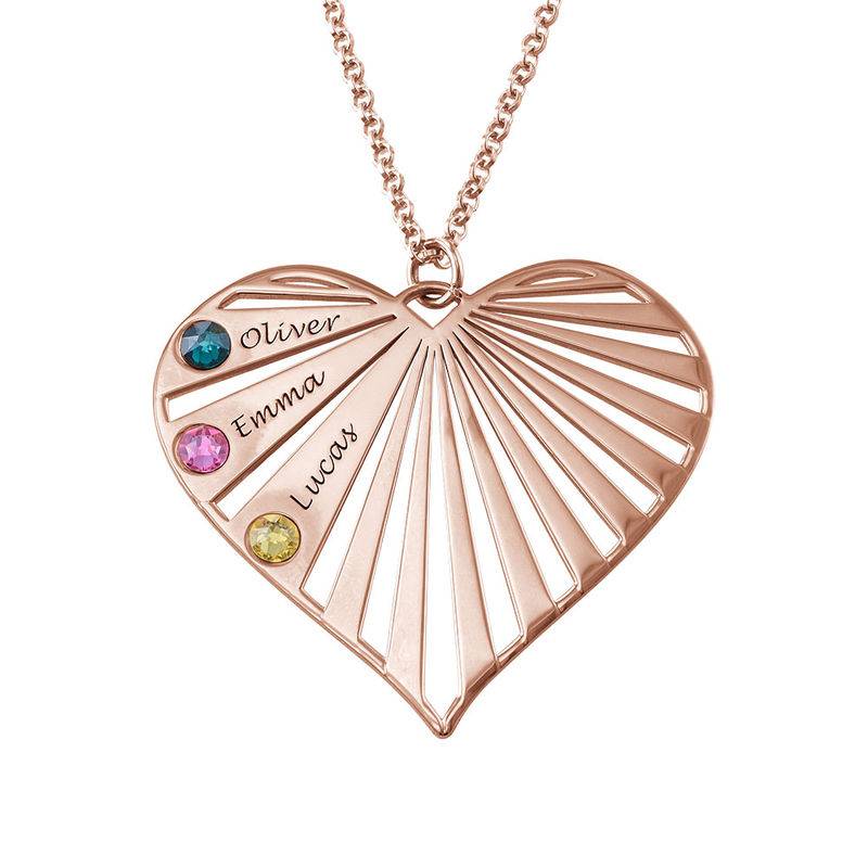 Family Necklace with birthstones in 18ct Rose Gold Plating-3 product photo