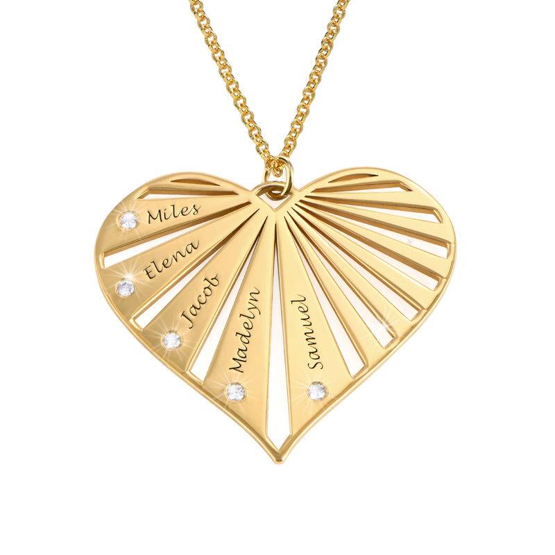 Family Necklace with Diamonds in 18k Gold Vermeil product photo