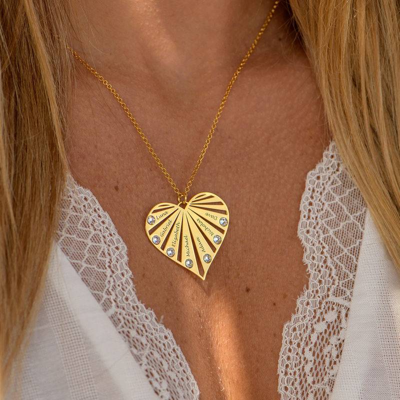Family Necklace with Diamonds in 18k Gold Vermeil-5 product photo