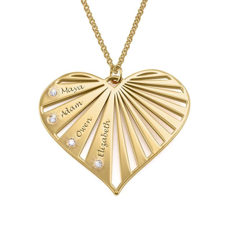 Family Necklace with Diamonds in Gold Plating-5 product photo