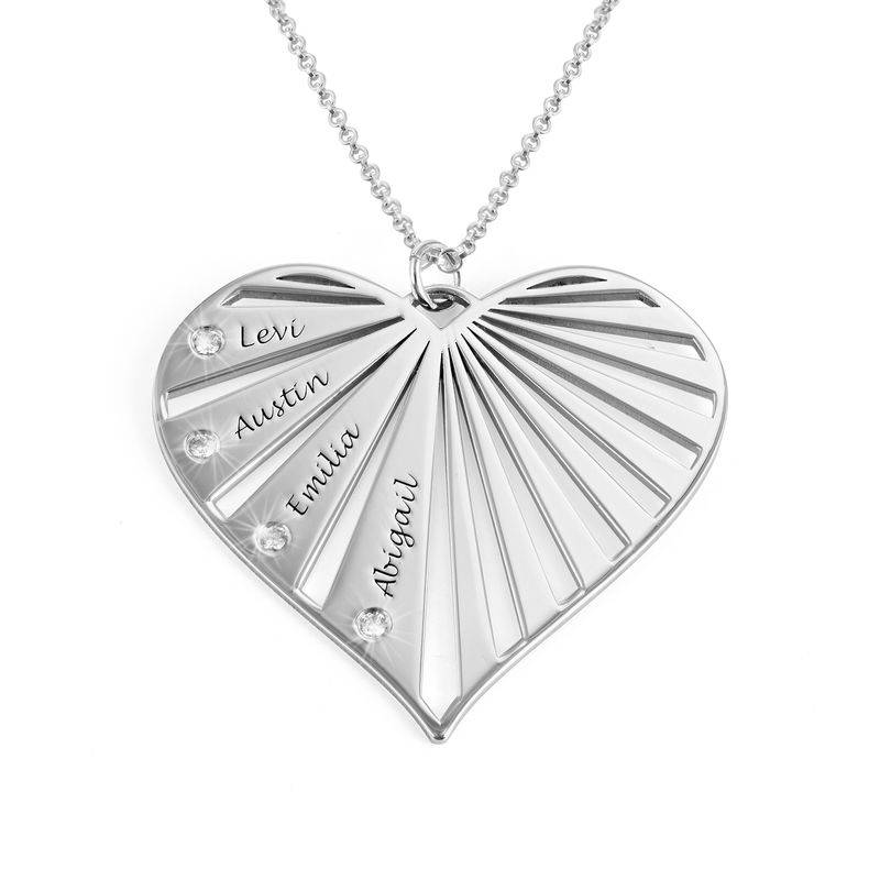 Family Necklace with Diamonds in Sterling Silver product photo