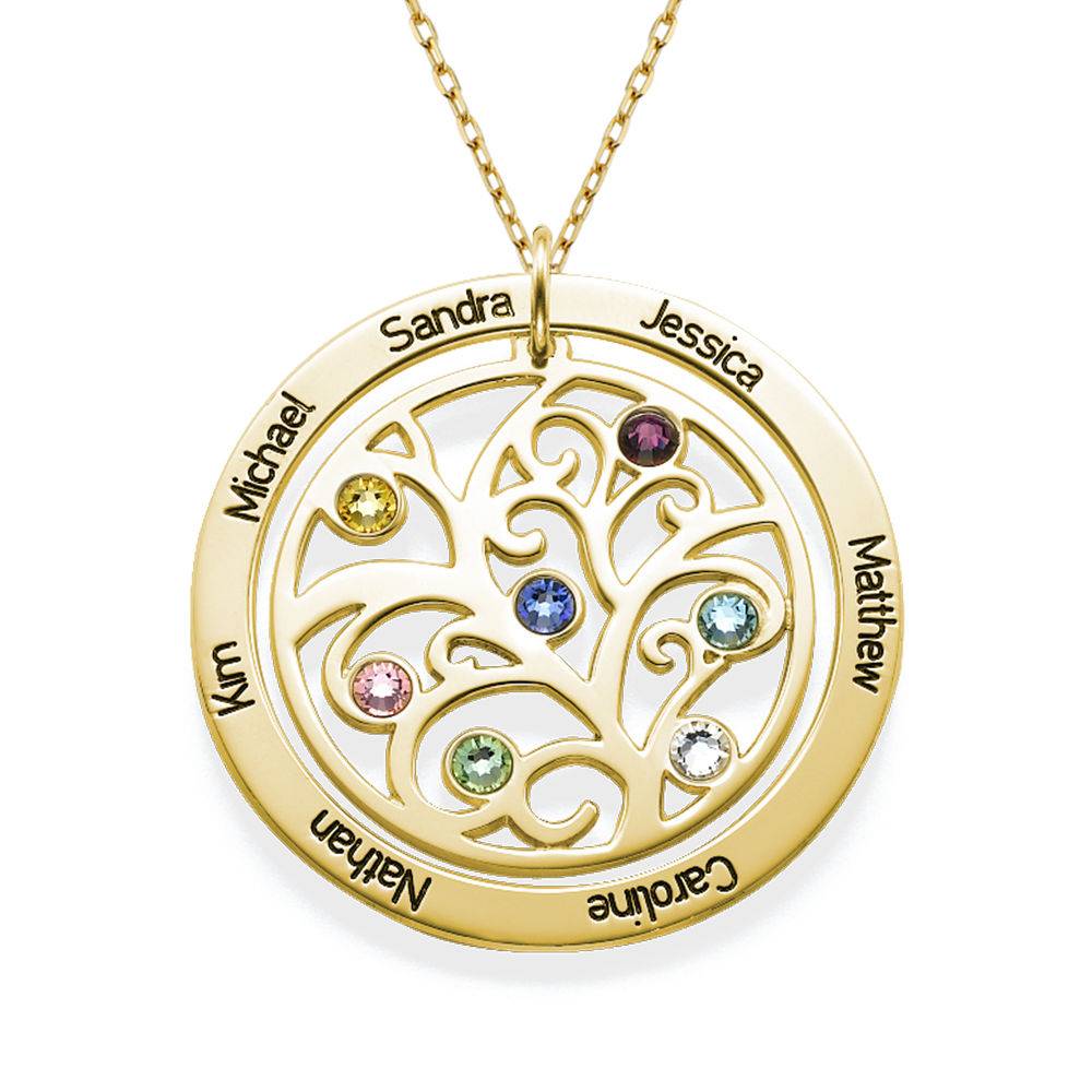 Family Tree Birthstone Necklace - 10ct Yellow Gold product photo