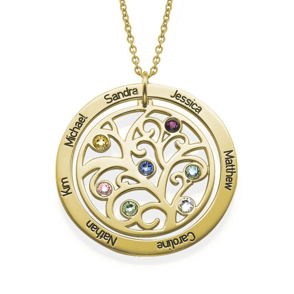 Family Tree Birthstone Necklace - 18ct Gold Plated product photo