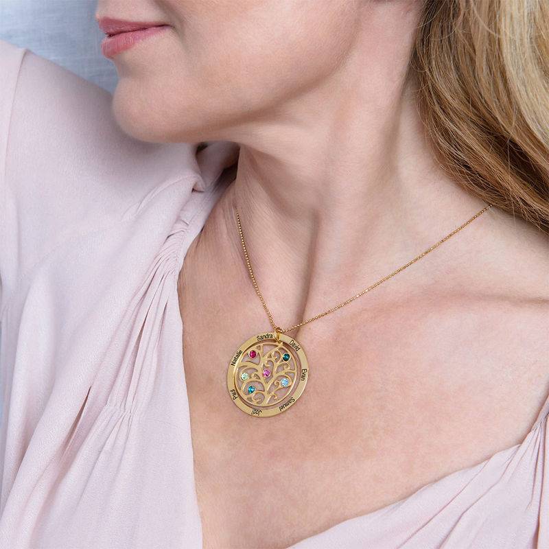 Collana Albero della Vita con Pietre Portafortuna – Oro Placcato 18K-3 foto del prodotto