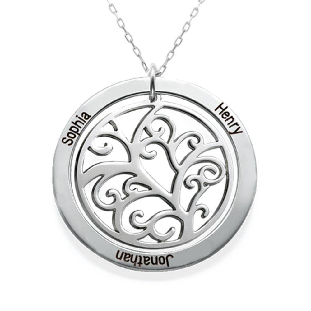 Family Tree Birthstone Necklace in 10ct White Gold-1 product photo