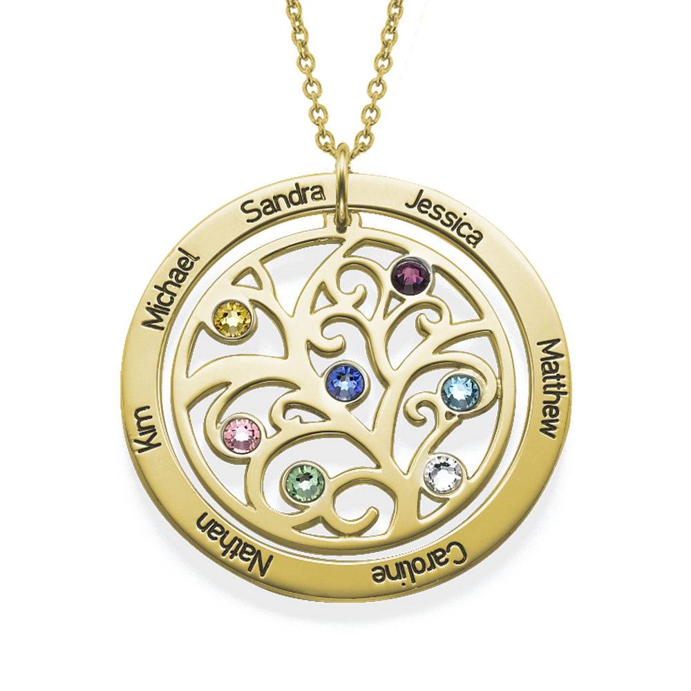 Family Tree Birthstone Necklace in 18ct Gold Vermeil product photo