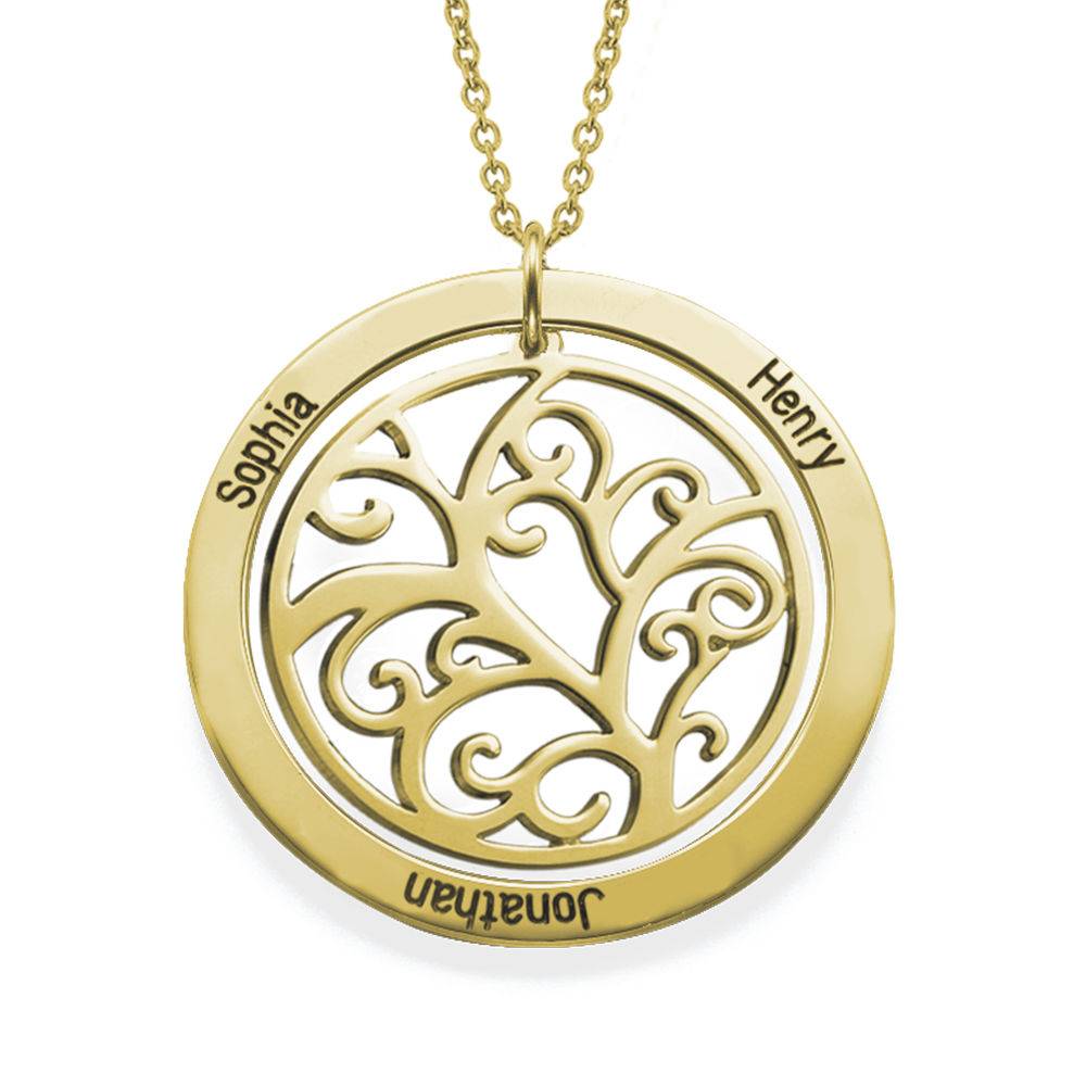 Family Tree Birthstone Necklace in 18ct Gold Vermeil-2 product photo